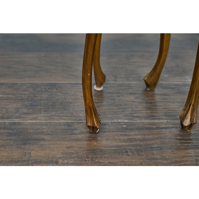 19th Century Pair of Italian Louis XV Style Walnut Console Tables with Serpentine Fronts For Sale - Image 11 of 12