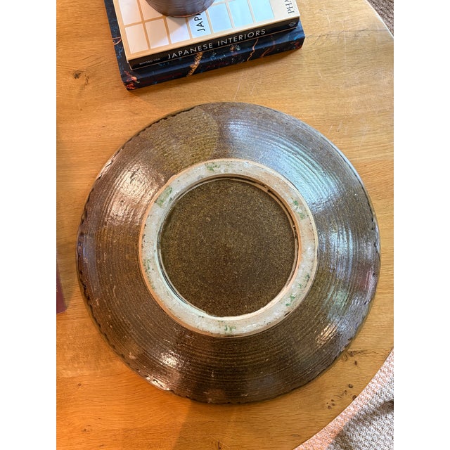 Mid 20th Century Large Japanese Mashiko Style Ceramic Platter For Sale In Birmingham - Image 6 of 6