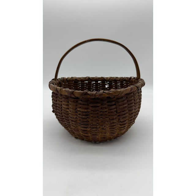 Avery Fine Antique Pennsylvania Folk Art Woven Split Oak Basket, 19th Century For Sale - Image 9 of 18