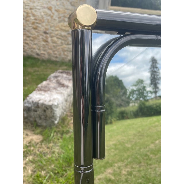 Vintage Rectanglar Wall Mirror in Tubular Metal and Brass, 1970s-1980s For Sale - Image 17 of 18