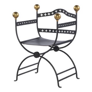 Tara Shaw for Century Furniture Dante Iron Savonarola Chair For Sale