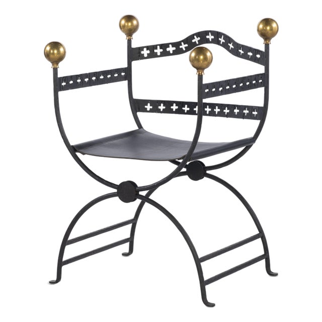 Tara Shaw for Century Furniture Dante Iron Savonarola Chair For Sale