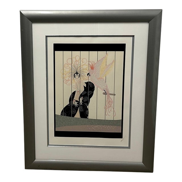 Erté “The Bird Cage” Hand-Signed Limited Edition Serigraph, 1984, 103/300 For Sale