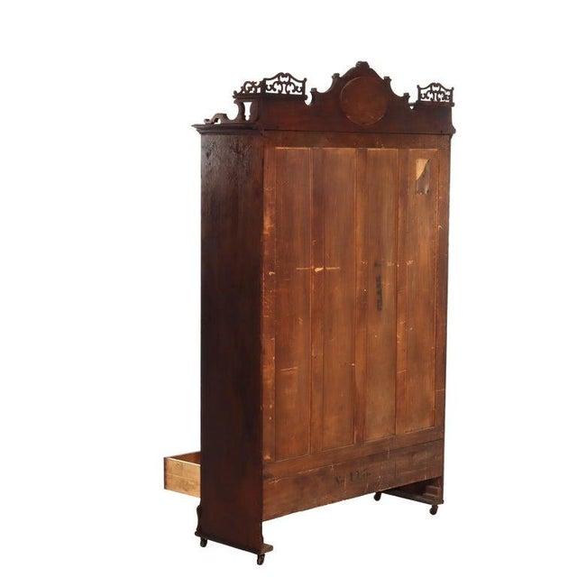 Arts & Crafts Oak 2-Door & 2-Drawer Bookcase With Cutout Gallery C1910 For Sale - Image 14 of 16