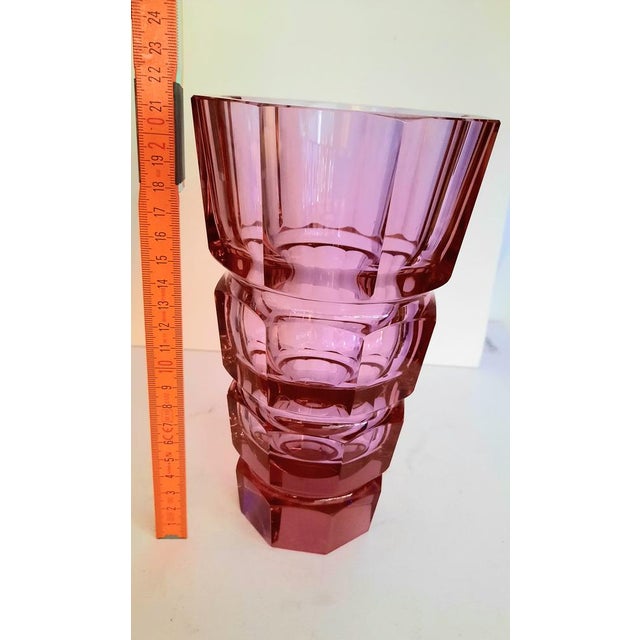 1950s Crystal Vase from Moser, 1950s For Sale - Image 5 of 5