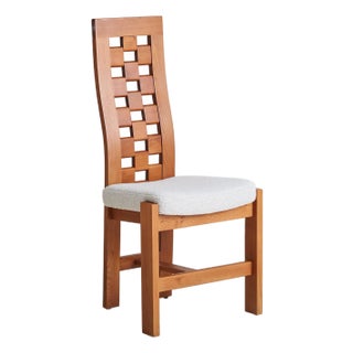 Elm Dining Chair Attributed to Maison Regain, 1970s - 8 Available For Sale
