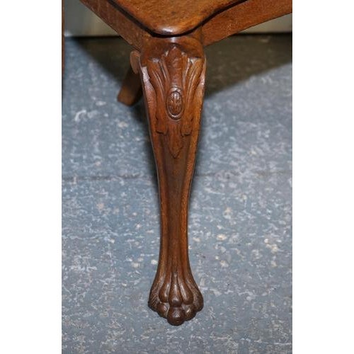 Victorian Oak Carved Hallway Chairs with Lion Paw Feet, Set of 2 For Sale - Image 13 of 18