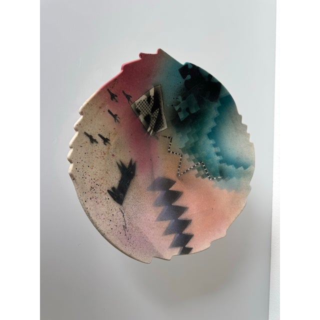 Postmodern 1990s J. Koons Signed Art Ceramic Pedestal Bowl For Sale - Image 3 of 12