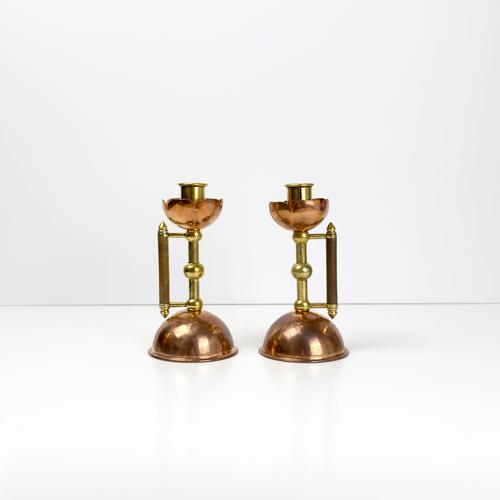 Copper Arts and Crafts Copper Candlesticks attributed to Benham & Froud, 1880s, Set of 2 For Sale - Image 8 of 10
