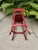 1940s Vintage Industrial Distressed Red Metal Machinist Counter Stool For Sale - Image 6 of 10