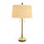 Mid 20th Century Brass Midcentury Modern Lamp With Linen Shade For Sale