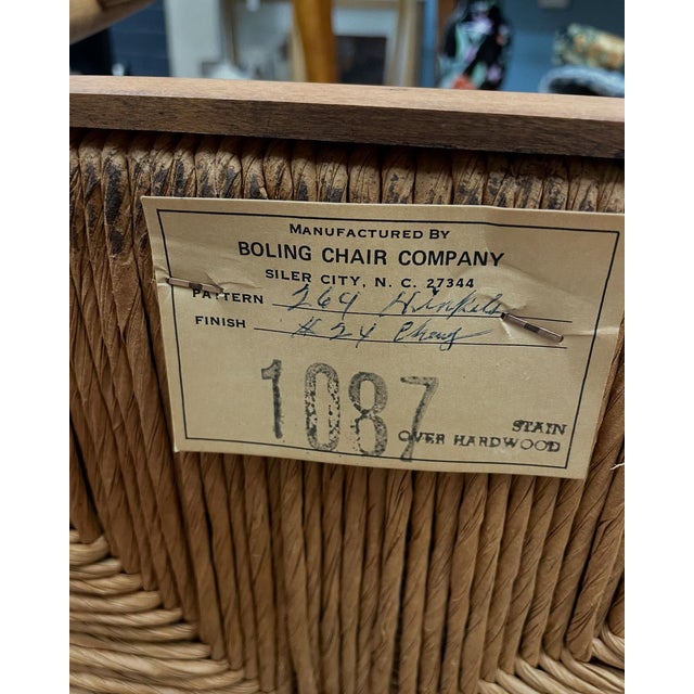 Boling Chair Company Mid 19th Century Hitchcock-Style Side Chair Rush Seat Boling Chair Company For Sale - Image 4 of 11