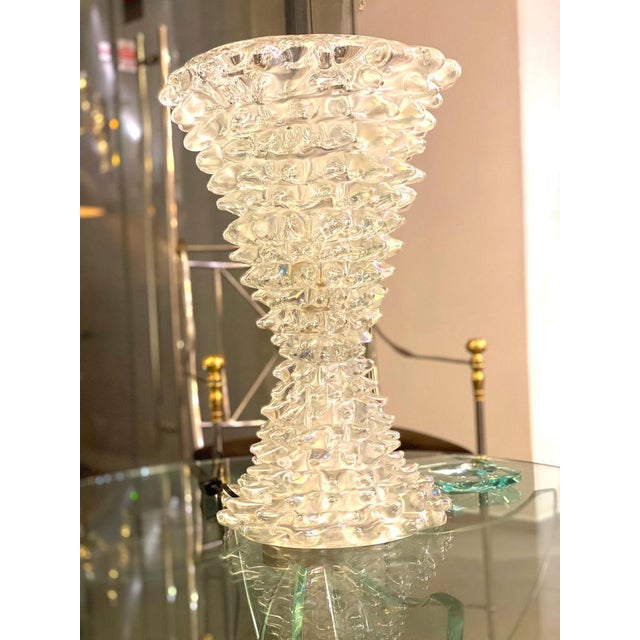 Large Murano Glass Iridescent Rostrato Table Lamp, 1980 For Sale - Image 10 of 15