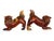 Asian Pair of Glazed Foo Dogs 7 3/4"w X 7"h For Sale - Image 3 of 9