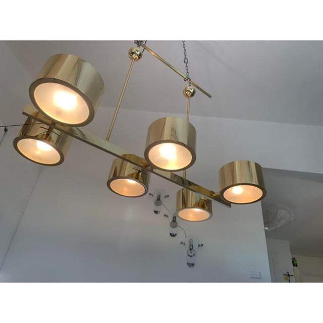 Italian Sputnik Pendant Light in Metal Gold from Stilnovo For Sale - Image 10 of 13
