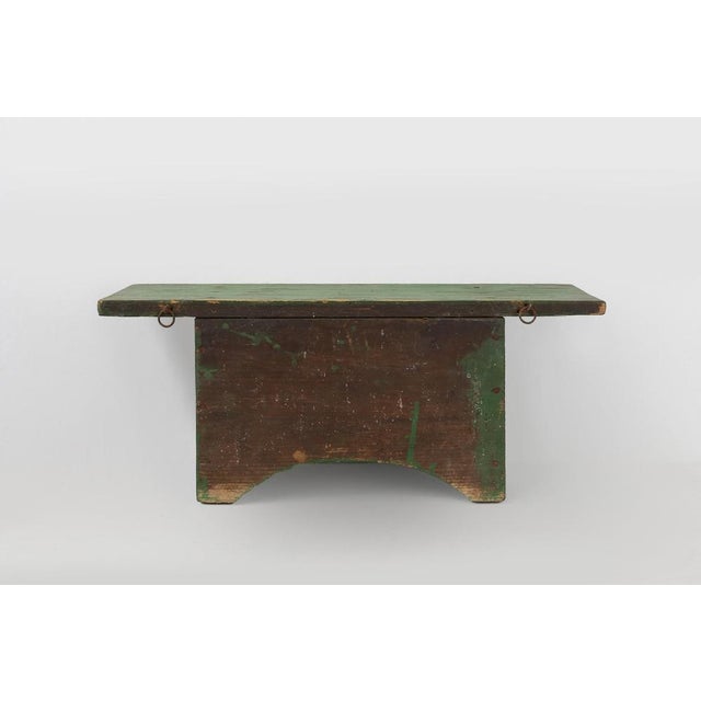 Small Rustic Green Wooden Wall Unit with Shelves, France, 1880s For Sale - Image 10 of 11