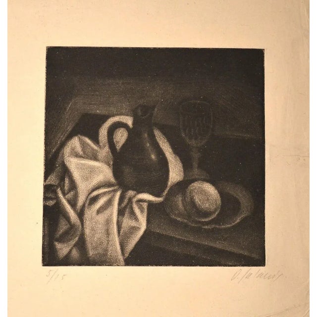 1920s Nature Morte au Pichet - Original Manière Noir by Demetrios Galanis - 1925 ca. 1925 ca. For Sale - Image 5 of 5