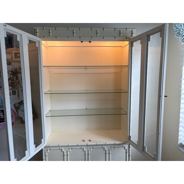 Drexel 1970’s Bamboo Look China Cabinet For Sale - Image 12 of 17