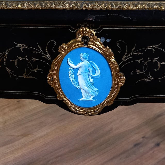 Ebonized Wooden Bonheur Du Jour Writing Desk For Sale - Image 17 of 18