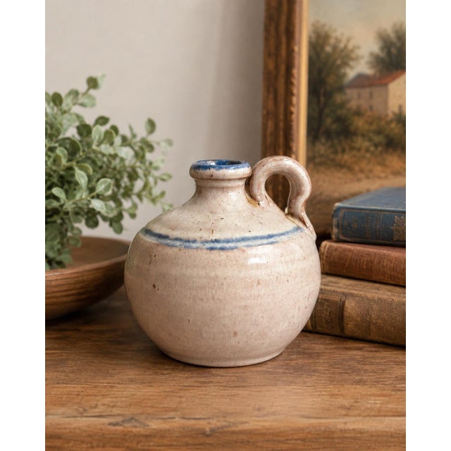 Light Gray Vintage Joe Owen Seagrove North Carolina Signed Miniature Pottery Jug For Sale - Image 8 of 8