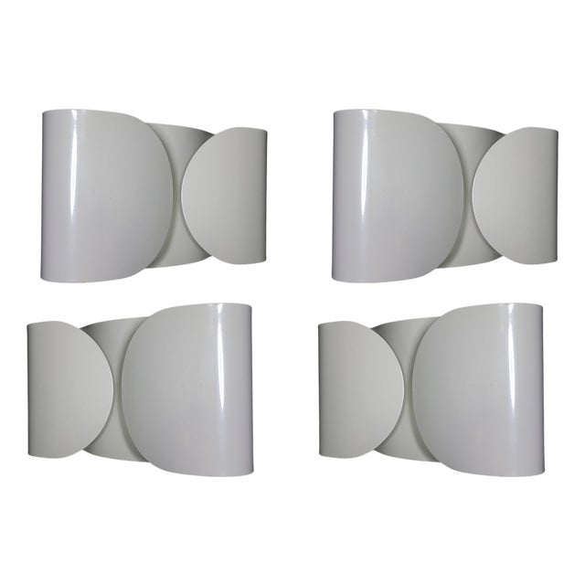 Foglio Wall Lights by Tobia Scarpa for Flos, 1966, Set of 4 For Sale