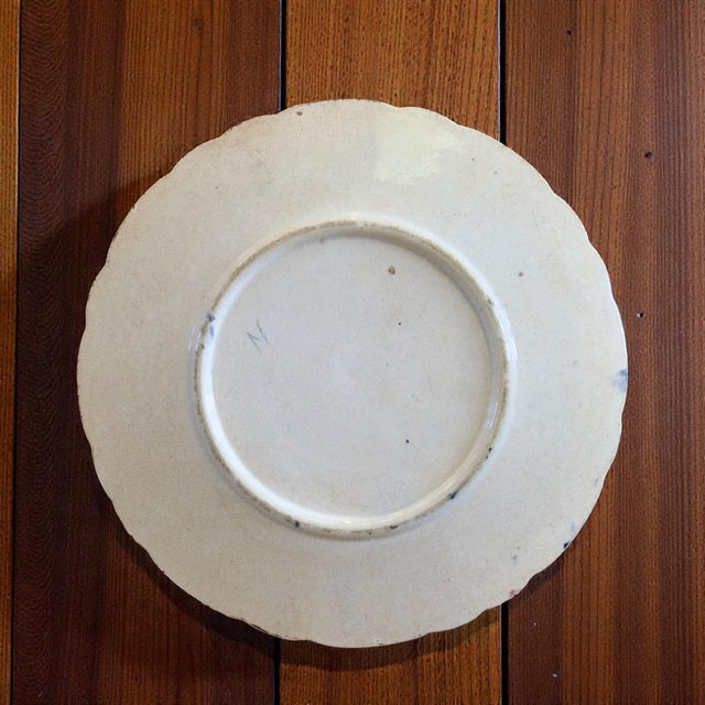 Blue Antique Bird Plate in Wasmüel Majolica, 1880 For Sale - Image 8 of 9