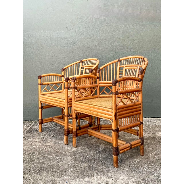 Vintage Brighton Pavillion Rattan Chairs - A Pair For Sale - Image 11 of 12