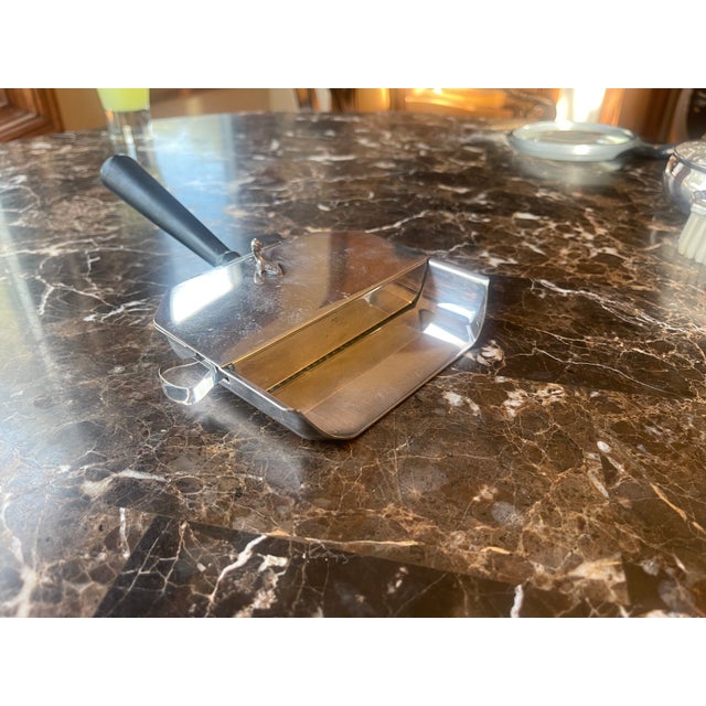 1970s Silver-Plate Butler Crumb Catcher & Brush For Sale - Image 4 of 9