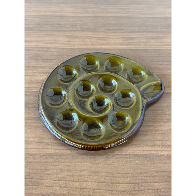 St. Clement france green majolica snail plate french production from the 1970s beautiful snail-shaped plate. can also be...