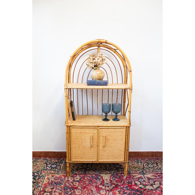Shelf with Storage in Cane and Rattan, 1960s For Sale - Image 9 of 9
