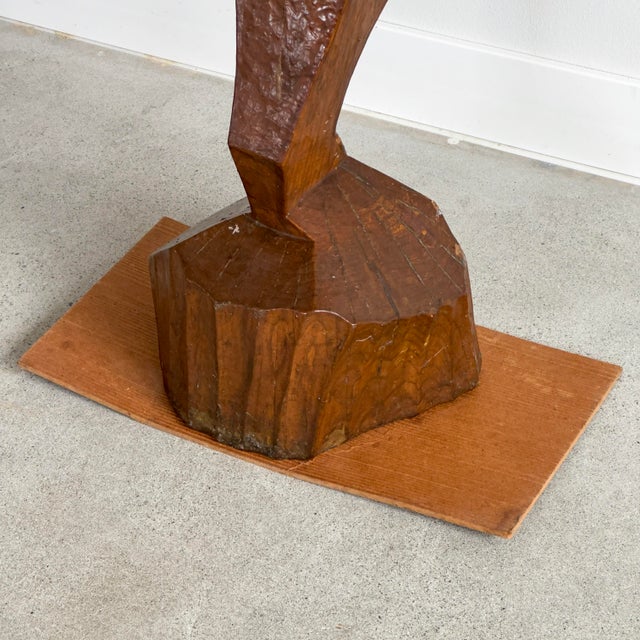 Carved Wood Abstract Figure Floor Sculpture For Sale - Image 12 of 12