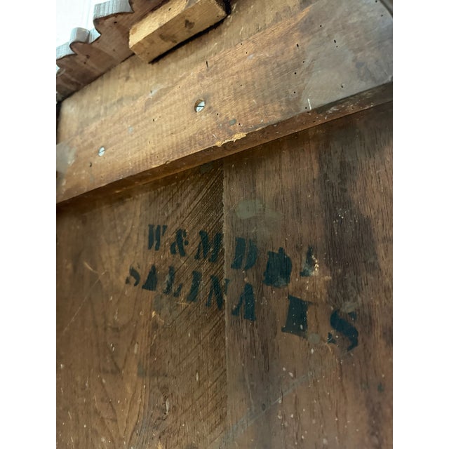 Antique W & M Salmans Victorian Eastlake Carved Oak Trestle Base Library Table For Sale - Image 10 of 10
