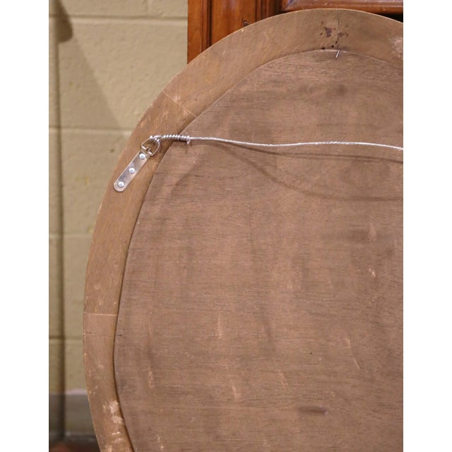 Mid-20th Century French Oval Giltwood Mirror With Floral Motifs For Sale - Image 9 of 10