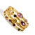 Contemporary Colorful Multi Gemstone & Gold Adjustable Statement Ring, Adjustable size, One Size Fits Most For Sale - Image 3 of 7
