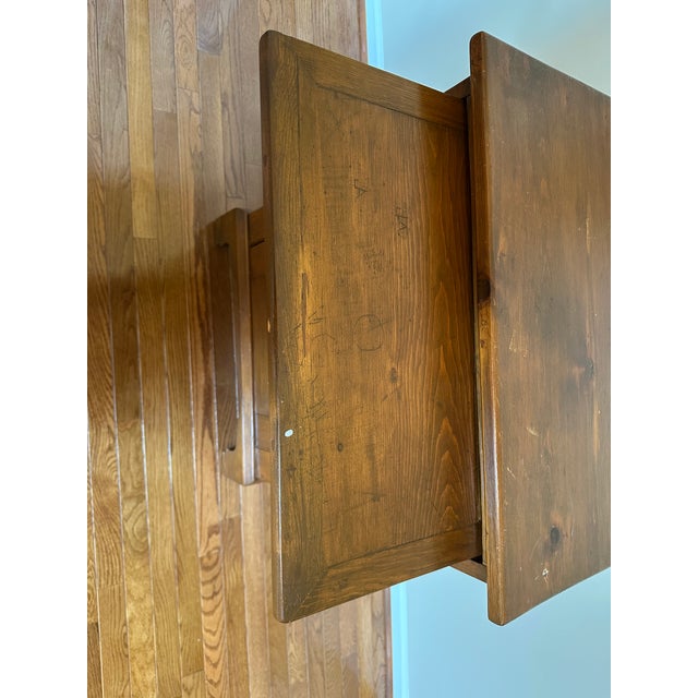 Wood Vintage Wood Cabinet With Drawer and Pull-Out Table For Sale - Image 7 of 9