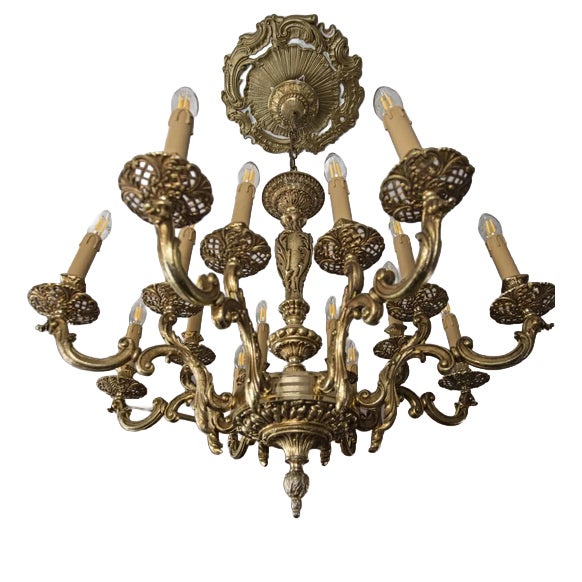 Rococo Style 8-Armed Chandelier For Sale