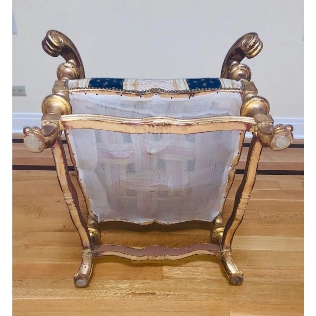 Antique Gold Gilt Large Chair For Sale - Image 9 of 10