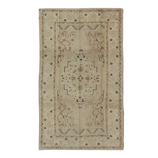 Vintage Turkish Rug in Neutral Tones in Taupe and Brown Highlights For Sale