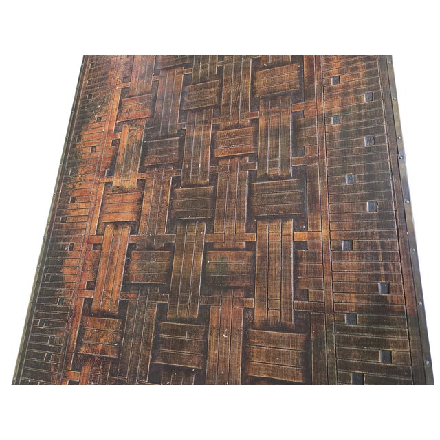 Brown Vintage Asian Camphor Wood Trunk Coffee Table Blanket For Sale - Image 8 of 15
