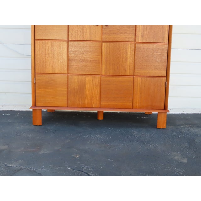 Mid Century Modern Teak Hidden Office Armoire Workstation Cabinet 6671 For Sale - Image 15 of 18