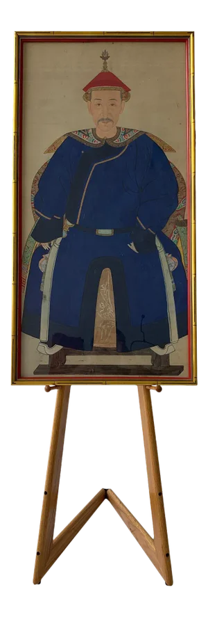 Antique Chinese Hand-Painted Ancestor Portrait