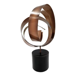 Curtis Jere Rare Kinetic Enameled Steel Fluid Spiral Sculpture Circa 2003