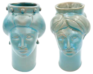 Solimano & Roxelana M Figures • Turquoise Favignana from Crita Ceramiche, Set of 2