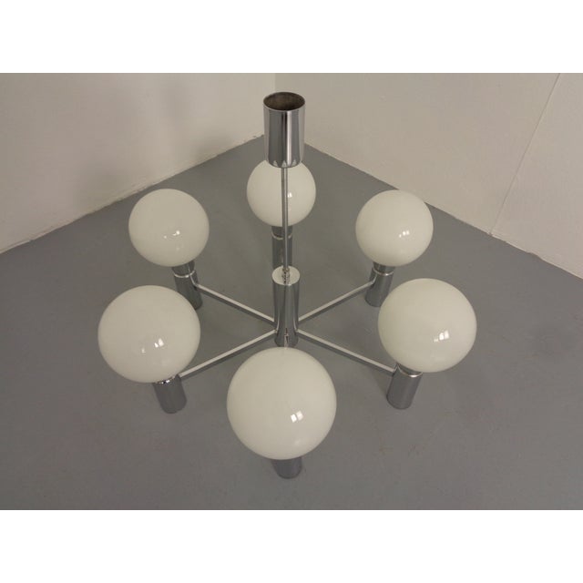 Opaline Glass Pendant Lamp from Sölken Leuchten, Germany, 1960s For Sale - Image 13 of 15