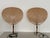Two pieces of big vintage organic Uchiwa fan lamps with metal holder for wall hanging. Designed from Ingo Maurer, Germany...