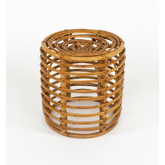 Midcentury beautiful stool pouf or side table attributed to Tito Agnoli. This fantastic Stool was made in Italy during the...