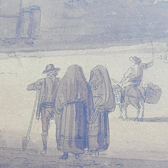 Views of Rome, 19th Century, Ink on Paper, Framed, Set of 3 For Sale - Image 13 of 18