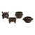 4 Antique Chinese Solid Bronze Mini Censers Incense Burners For Sale