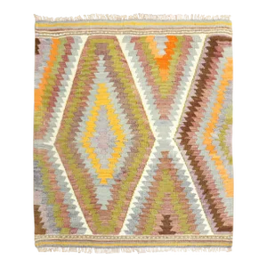 Mid 20th Century Vintage Turkish Kilim Rug, 3' X 3'4''
