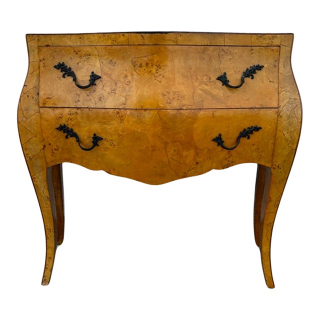 Mid 20th Century Italian Olive Wood Hall Bombe Chest For Sale